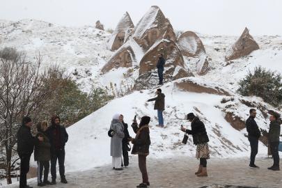 Kapadokya’da ilk kar heyecanı