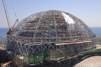 Ayasofya'nın ana kubbesinde restorasyon çalışmaları sürüyor
